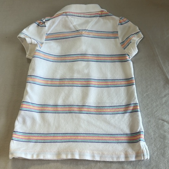 Tommy Hilfiger Kids Striped Polo Shirt dress - White with Multicolor Stripes - Picture 3 of 3